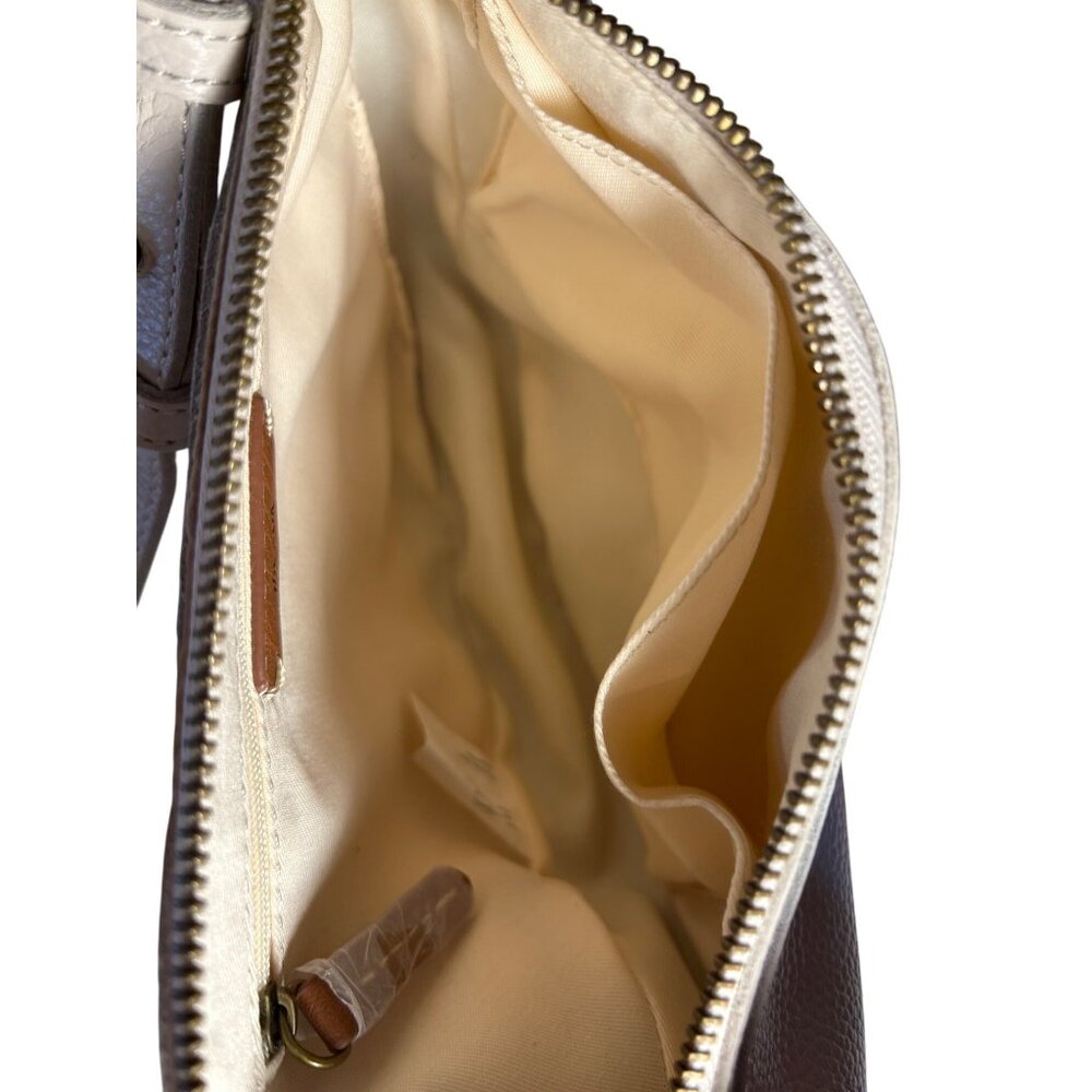 The Sak White Leather Half Moon Crossbody Bag With Adjustable Strap - Picture 11 of 12